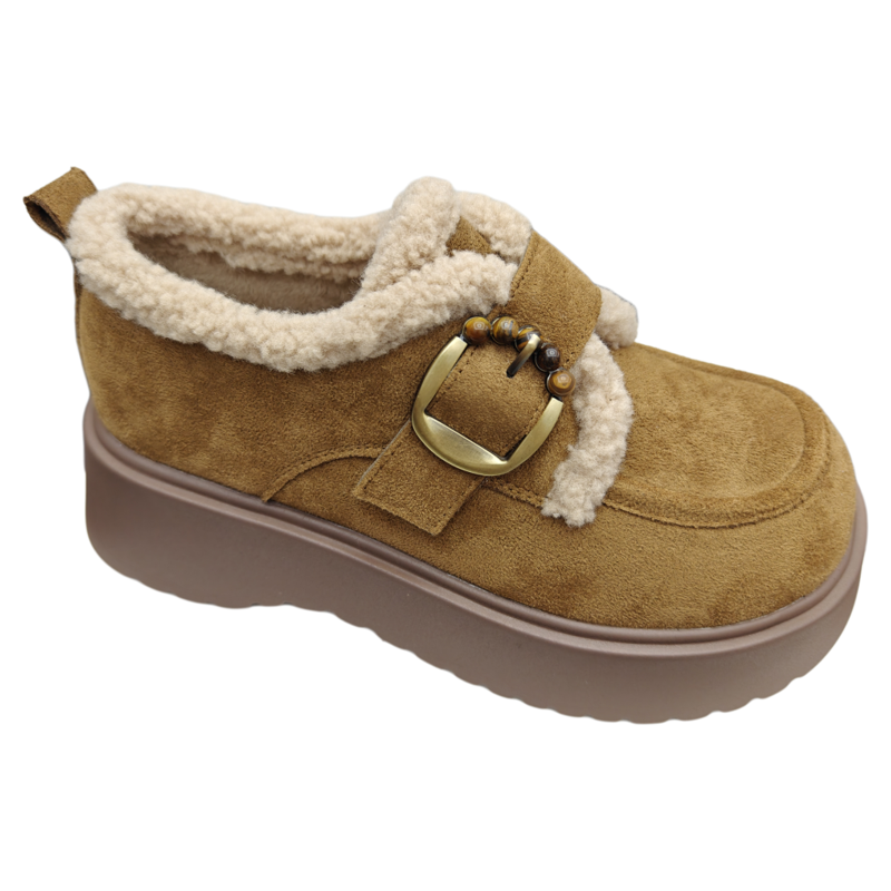 厚底勃肯鞋女2025冬季加绒乐福鞋博肯豆豆棉鞋子魔术贴保暖雪地靴,淘宝优惠券,粉丝福利购,淘宝优惠卷