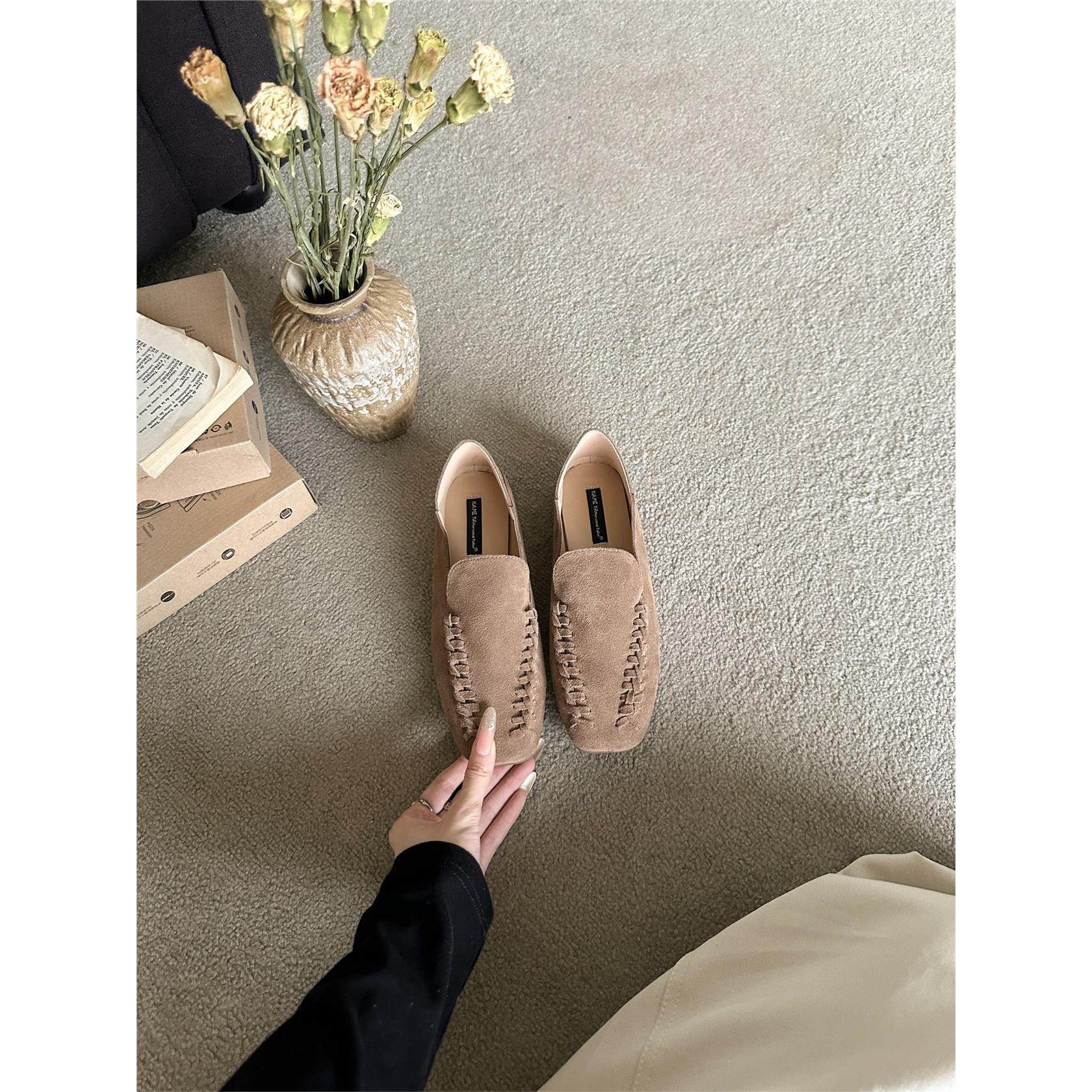 KA MI YA 法式复古一脚蹬乐福鞋女2026年新款软底百搭平底豆豆鞋,淘宝优惠券,粉丝福利购,淘宝优惠卷