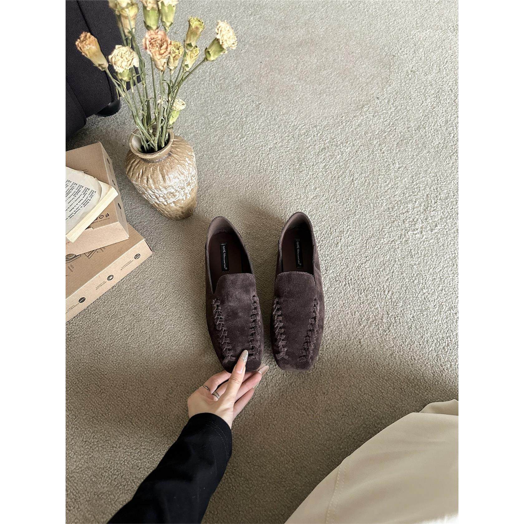 KA MI YA 法式复古一脚蹬乐福鞋女2026年新款软底百搭平底豆豆鞋,淘宝优惠券,粉丝福利购,淘宝优惠卷