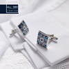 Simple and versatile alloy bright silver French cufflinks gift box
