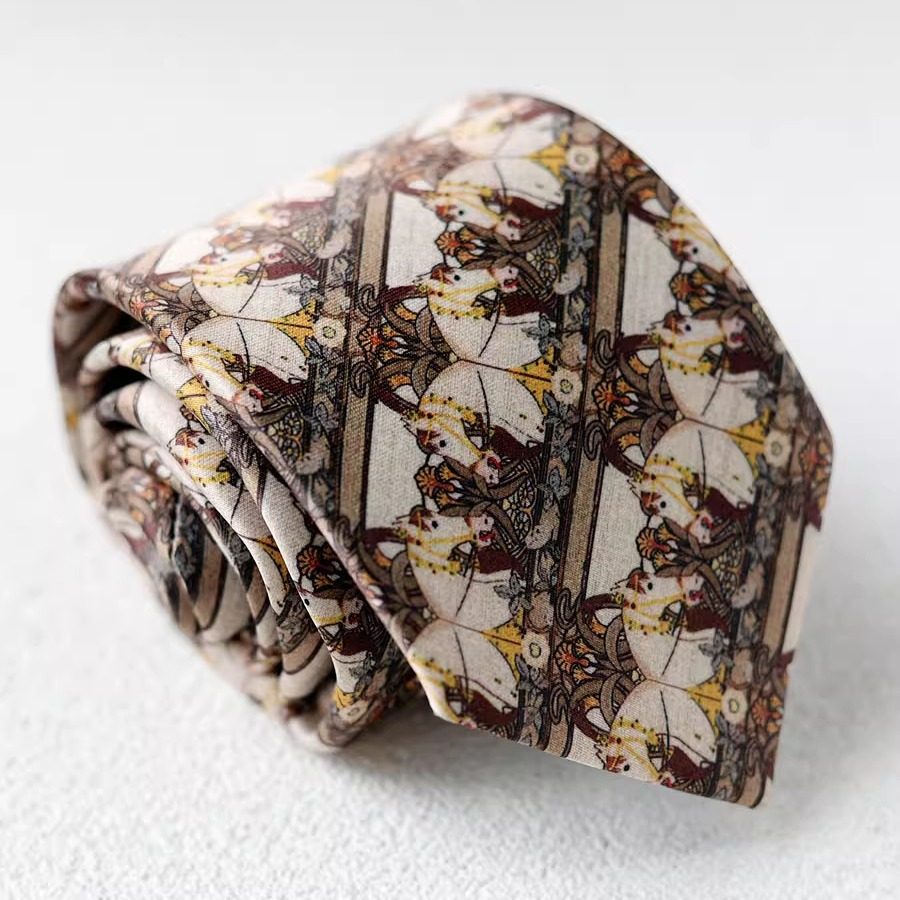 手打时尚印花复古领带花纹西装英伦男高级感趣味独特动物图案潮流,淘宝优惠券,粉丝福利购,淘宝优惠卷