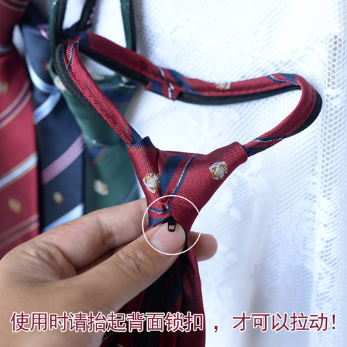 免打结制服男女领带JK/DK/学院风衬衣配饰帅气日系校服ins潮条纹 - 图0