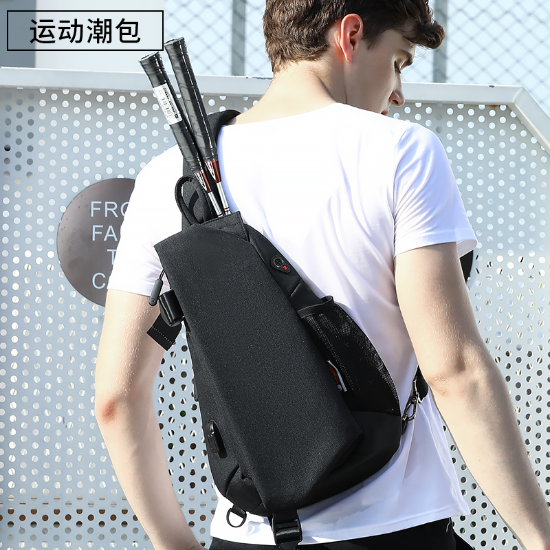 巴朗旗舰店胸包男斜挎包休闲运动ipad单肩包男包潮牌侧背时尚侧肩斜肩包个性1