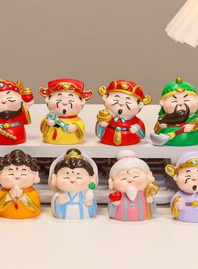 创意可爱摆件财神办公室礼物桌面装饰树脂工艺品高级感盲盒公仔新