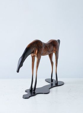 新中式千里马摆件客厅书房玄关茶室创意微景观套装样板间茶具饰品