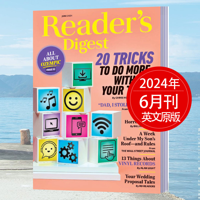 【任选5本直减】Reader's Digest 美国版读者文摘杂志小开本2024/2023年月刊英文版英语大学生课外杂志考研英语阅读期刊外刊 - 图0