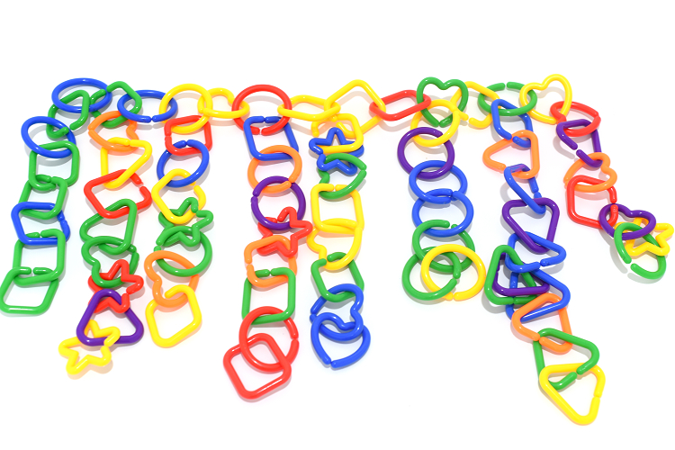 几何链条连环扣塑料积木项链开发小孩大脑拼玩具桌面扣环儿童益智-图3
