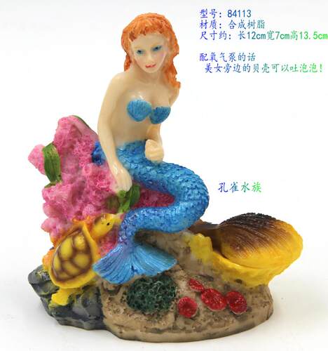 水族金鱼缸装饰造景/海底总动员仿真小丑鱼海龟美人鱼可接气泵 - 图0