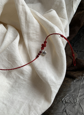 足银999纯银朱砂葫芦红绳手链脚链女款本命年红手绳新款小众轻奢