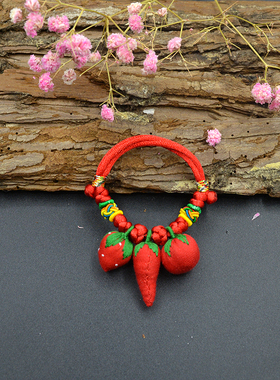 朱砂包手链小辣椒草莓平安果压惊