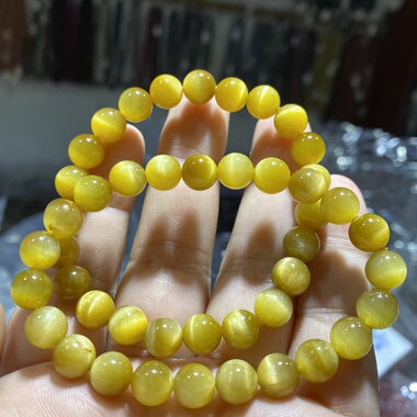 天然水晶手链金虎眼石男女款单圈手串饰品送女友闺蜜礼物