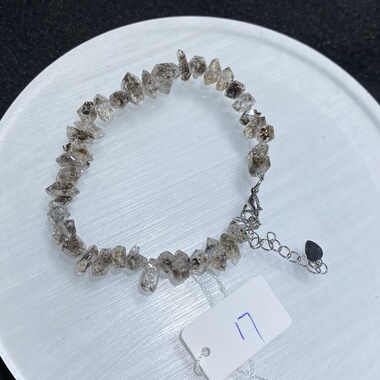 天然闪灵钻手链双尖头随形饰品原石手串延长链