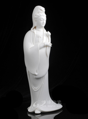 站姿观音菩萨会所佛像德化陶瓷