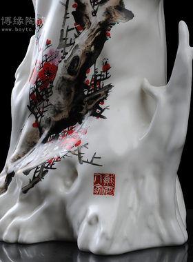 手绘作品家居客厅摆件德化陶瓷