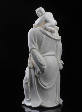 童子戏珠弥勒中国工艺美术大师连紫华德化陶瓷白瓷弥勒佛名家收藏