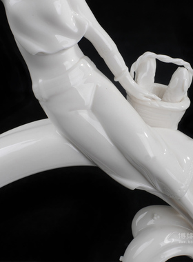 德化白瓷招财姻缘礼品人物雕塑