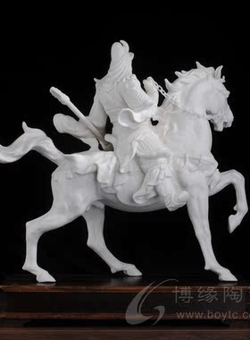 千里走单骑风水招财开业装饰摆件