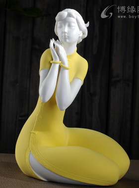 德化陶瓷美女礼品摆件人物雕塑