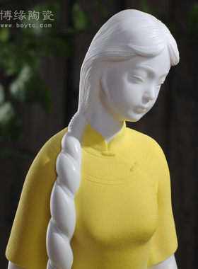 人物摆件美女雕塑礼品德化陶瓷