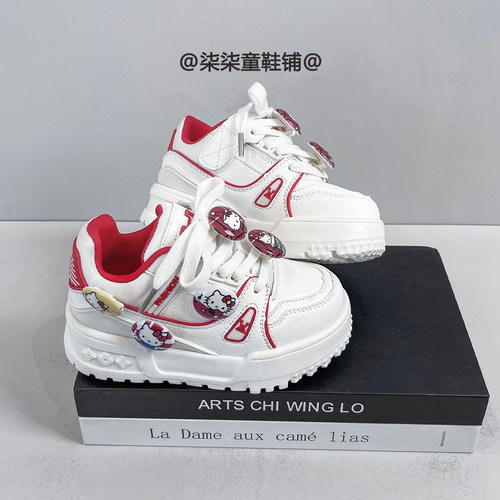 网红爆款儿童卡通挂件运动鞋女童休闲百搭小白鞋男童低帮板鞋潮鞋 - 图1