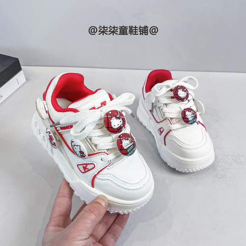 网红爆款儿童卡通挂件运动鞋女童休闲百搭小白鞋男童低帮板鞋潮鞋 - 图2