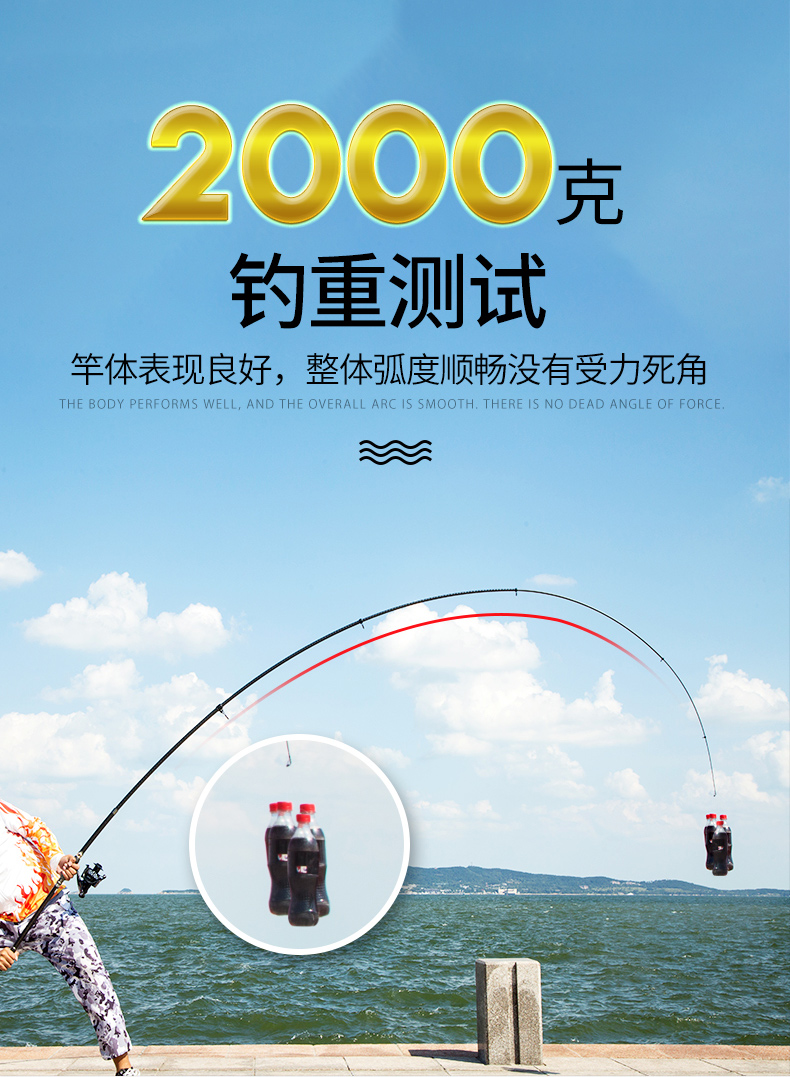 日本碳素远投竿海杆2.4 3.6 3.9 4.5米超硬抛竿钓鱼竿海竿套装 - 图0