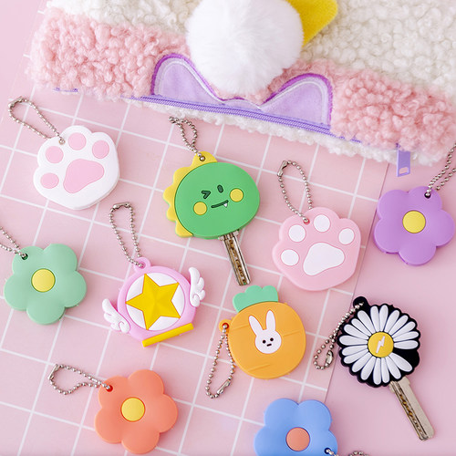 创意卡通水滴门禁卡套保护套钥匙套可爱小区电梯硅胶情侣钥匙扣女 - 图2