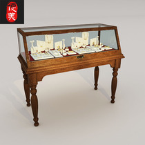 Beautiful jewelry store jade Jade Boutique Fugu Display Cabinet Medieval Jewelry Goods Cabinet display case Island Glass Cabinet Customised