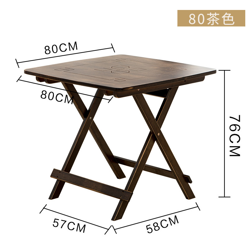 定制宿舍桌子落地四人80x80实木折叠餐桌农村吃饭四方桌家用桌了 - 图0