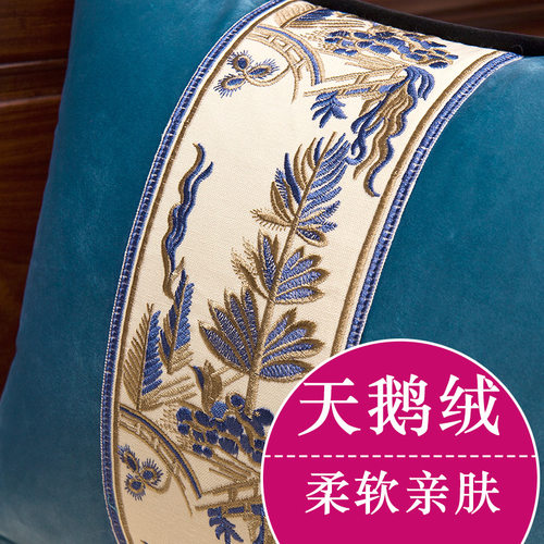 中式客厅沙发抱枕靠垫1142新中式现代简约中国风轻奢床头大靠枕套 - 图1