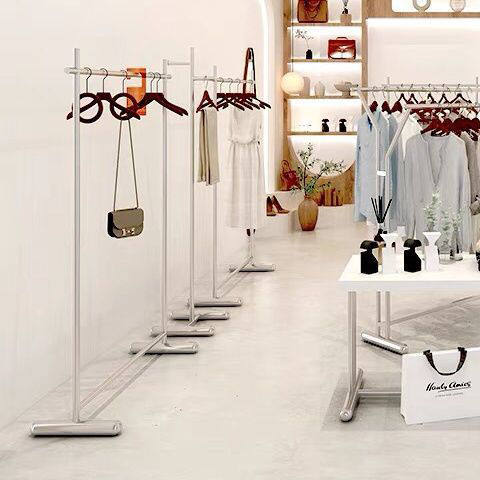 工厂直销不锈钢服装展示架落地式商场家用耐磨防水防锈衣架 - 图0