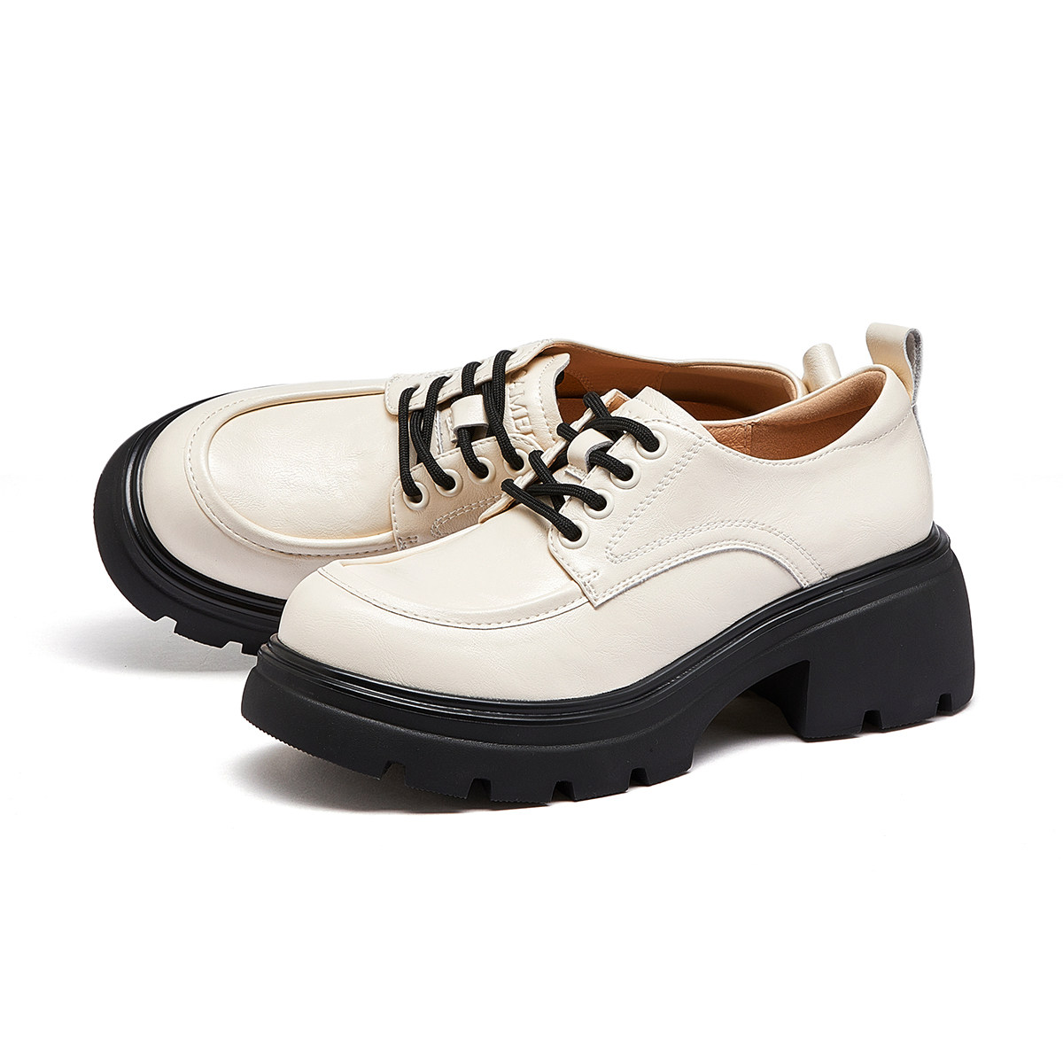 骆驼女鞋2026春季新款英伦风厚底粗跟增高JK小皮鞋单鞋女乐福鞋,淘宝优惠券,粉丝福利购,淘宝优惠卷