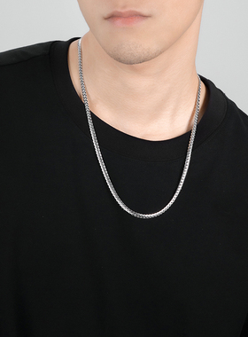 欧美钛钢密古巴男女高街项链嘻哈美式不掉色个性素链