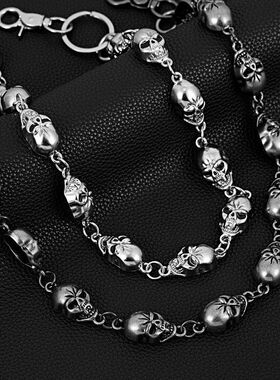 简约骷髅个性嘻哈朋友金属裤链万圣节裤子装饰亚马逊TEMU热卖现货