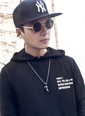 哪吒项链男士个性潮人复古钛钢吊坠嘻哈ins百搭毛衣链配饰品国潮