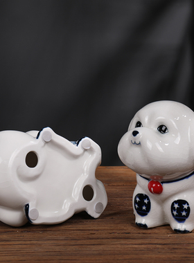 房间狗狗摆件陶瓷装饰简约现代