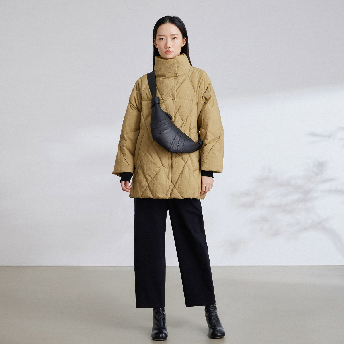 蒲PUKKA H型加厚羽绒服秋冬中长廓形防风保暖简约经典外套 - 图1