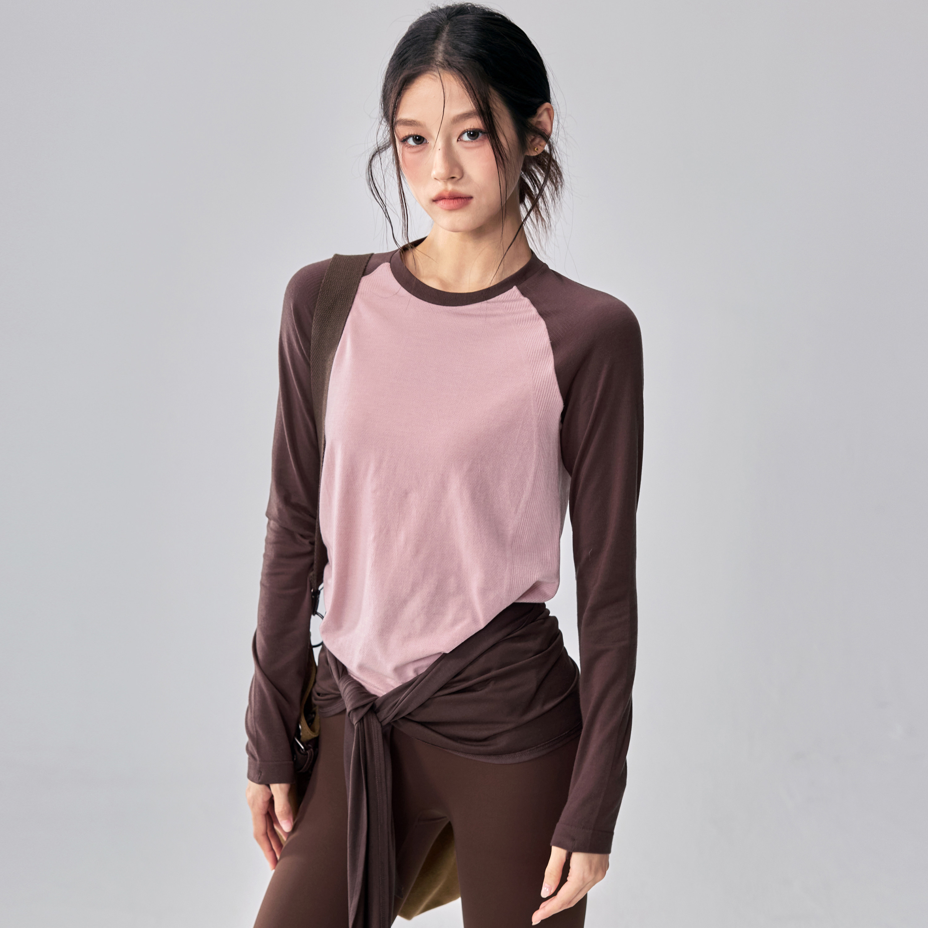 健身女孩美利奴羊毛瑜伽服套装秋冬跑步训练长袖速干高弹运动上衣,淘宝优惠券,粉丝福利购,淘宝优惠卷