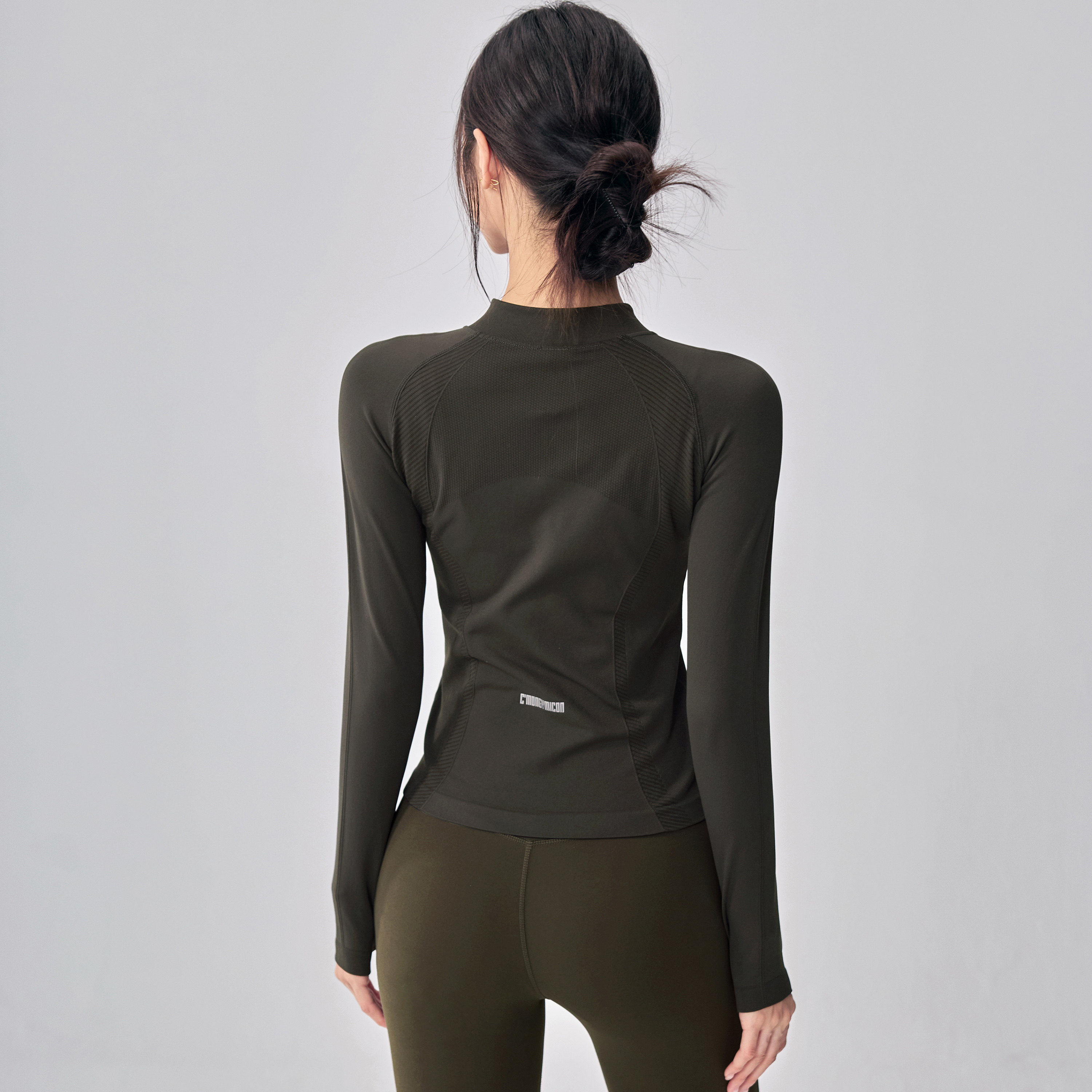 健身女孩立领显瘦瑜伽服外套速干跑步训练运动上衣普拉提长袖秋冬,淘宝优惠券,粉丝福利购,淘宝优惠卷