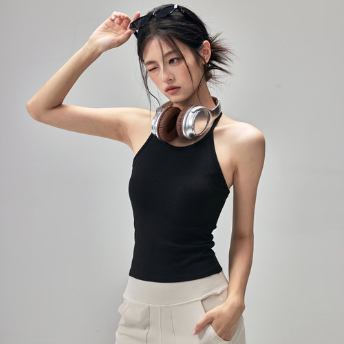 健身女孩美背瑜伽背心带胸垫外穿防震运动内衣显瘦普拉提训练上衣 - 图0