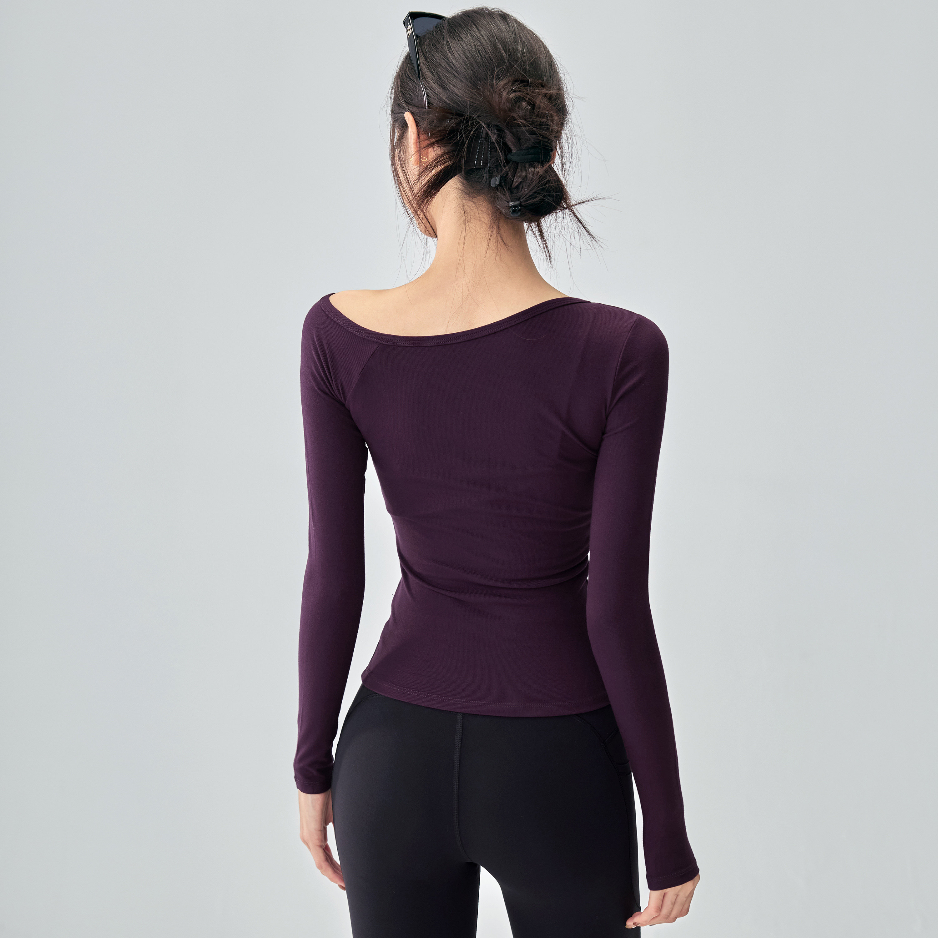 健身女孩高级感瑜伽服上衣带胸垫纯欲普拉提训练修身显瘦运动长袖,淘宝优惠券,粉丝福利购,淘宝优惠卷