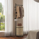 Bedroom floor-standing clothing rack corner entrance storage rack movable clothes basket children's clothes rack hanger