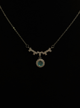 Sage Vintage 古着Round drill 蓝色项链