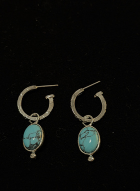 Sage Vintage古着 Cle Turquoise Earrings 绿松石复古耳饰