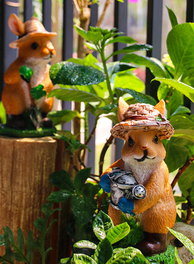 仿真阳台兔子树脂可爱