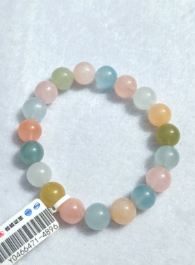 天然马卡龙糖果摩根石10.5mm圆珠手链