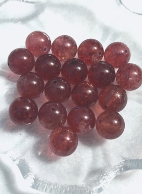 天然鸽血红车厘子草莓晶11mm圆珠手链串珠配件单珠