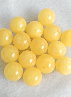 天然菠萝的海蜜蜡14mm圆珠手链散珠配件单珠