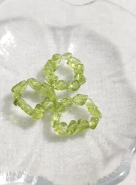 禧芙蓉XFORO橄榄石碎石跑环隔片手工DIY串珠配件