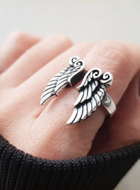 s925纯银开口戒指ins小众化女